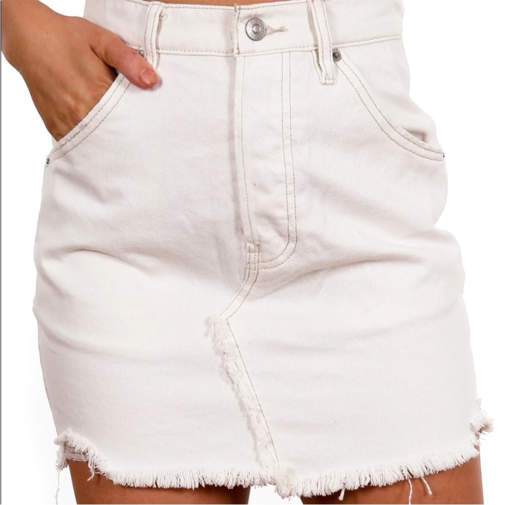We The Free Brea Cutoff Skirt in Deco White - NWT